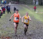 Katie Walshaw (Holmfirth) and Rosie Smith (Durham City) lead the senior womens Northern Cross Country Champs, Knowsley Safari Park. Photo: David T. Hewitson/Sports for All Pics
